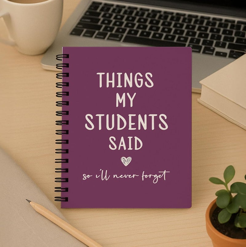 bitCNY Teacher Gift Spiral Notebook Plum, Thank You Gift for Teacher, Teacher Appreciation Gifts, Keepsake Journal, Teacher Notebooks for School Supplies, Home & Office, Spiral Bound 5.5x8.5 - Image 3